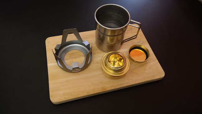 Der Versuchsaufbau für eine Tasse Tee (indoor)