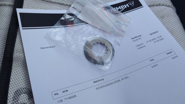 Sicherungsscheibe für das Ritzel der Tiger 800: T1180328